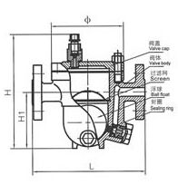 CS41H杠桿浮球式蒸汽疏水閥結構圖紙
